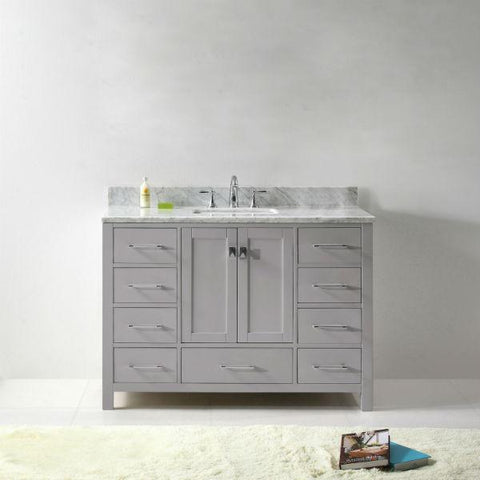 Image of Virtu Caroline Ave 48 Cashmere Single Bathroom Vanity w/ White Top GS-50048 GS-50048-WMRO-CG-NM