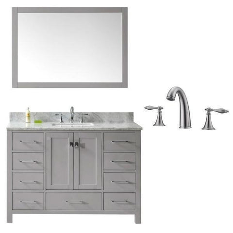 Image of Virtu Caroline Ave 48 Cashmere Single Bathroom Vanity w/ White Top GS-50048 GS-50048-WMSQ-CG-001