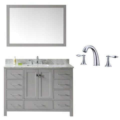 Image of Virtu Caroline Ave 48 Cashmere Single Bathroom Vanity w/ White Top GS-50048 GS-50048-WMSQ-CG-002