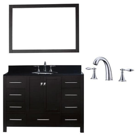 Image of Virtu Caroline Ave 48 Espresso Freestanding Single Bathroom Vanity w/ Black Top GS-50048 GS-50048-BGRO-ES-002