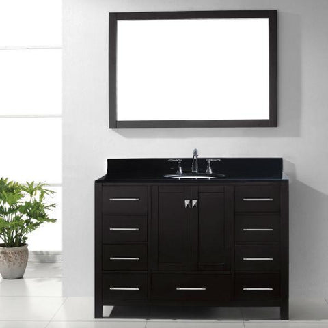 Image of Virtu Caroline Ave 48 Espresso Freestanding Single Bathroom Vanity w/ Black Top GS-50048 GS-50048-BGRO-ES
