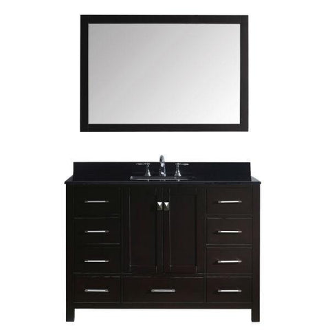 Image of Virtu Caroline Ave 48 Espresso Freestanding Single Bathroom Vanity w/ Black Top GS-50048 GS-50048-BGSQ-ES