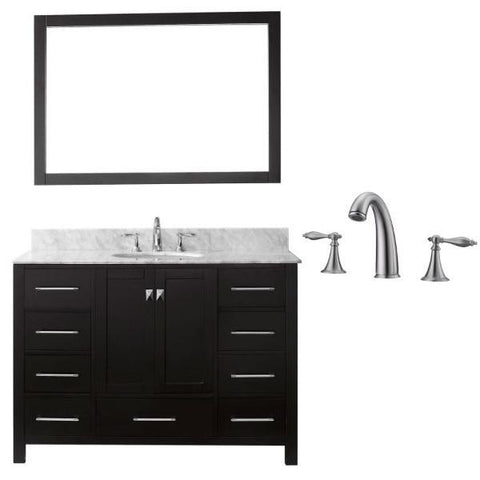 Image of Virtu Caroline Ave 48 Espresso Single Bathroom Vanity w/ White Top GS-50048 GS-50048-WMRO-ES-001