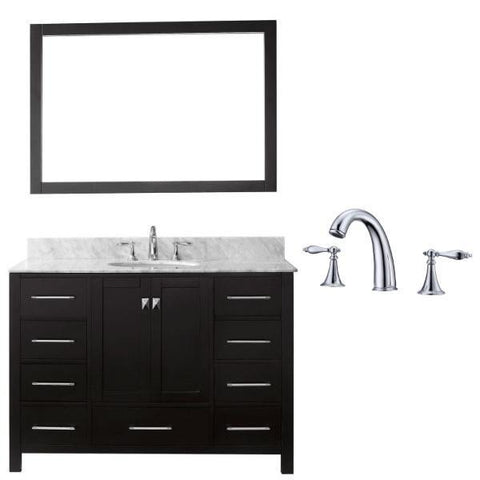Image of Virtu Caroline Ave 48 Espresso Single Bathroom Vanity w/ White Top GS-50048 GS-50048-WMRO-ES-002