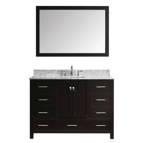 Image of Virtu Caroline Ave 48 Espresso Single Bathroom Vanity w/ White Top GS-50048 GS-50048-WMSQ-ES