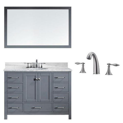 Image of Virtu Caroline Ave 48 Grey Single Bathroom Vanity w/ White Top GS-50048 GS-50048-WMRO-GR-001