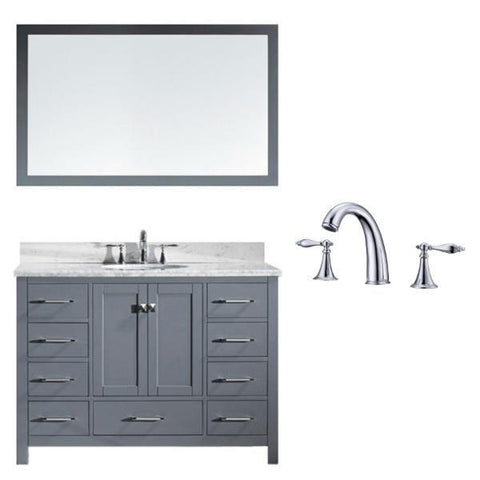 Image of Virtu Caroline Ave 48 Grey Single Bathroom Vanity w/ White Top GS-50048 GS-50048-WMRO-GR-002