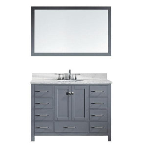 Virtu Caroline Ave 48 Grey Single Bathroom Vanity w/ White Top GS-50048 GS-50048-WMRO-GR-NM