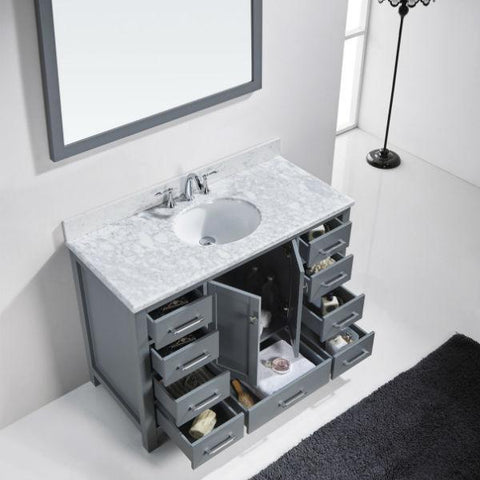 Image of Virtu Caroline Ave 48 Grey Single Bathroom Vanity w/ White Top GS-50048 GS-50048-WMRO-GR-NM