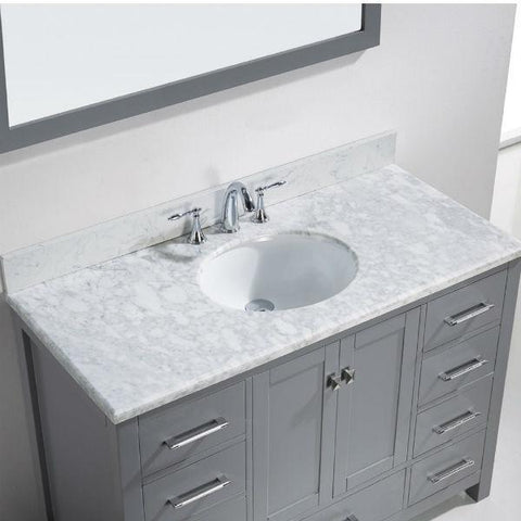 Image of Virtu Caroline Ave 48 Grey Single Bathroom Vanity w/ White Top GS-50048 GS-50048-WMRO-GR-NM