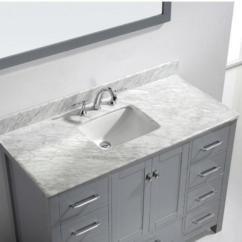 Image of Virtu Caroline Ave 48 Grey Single Bathroom Vanity w/ White Top GS-50048 GS-50048-WMRO-GR-NM