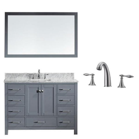 Image of Virtu Caroline Ave 48 Grey Single Bathroom Vanity w/ White Top GS-50048 GS-50048-WMSQ-GR-001