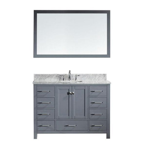 Image of Virtu Caroline Ave 48 Grey Single Bathroom Vanity w/ White Top GS-50048 GS-50048-WMSQ-GR-NM