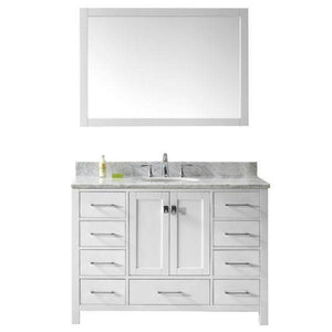 Virtu Caroline Ave 48 White Single Bathroom Vanity w/ White Top GS-50048 GS-50048-WMRO-WH