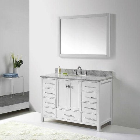 Image of Virtu Caroline Ave 48 White Single Bathroom Vanity w/ White Top GS-50048 GS-50048-WMRO-WH-NM