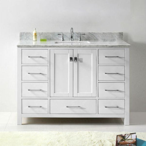 Image of Virtu Caroline Ave 48 White Single Bathroom Vanity w/ White Top GS-50048