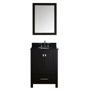 Virtu Caroline Avenue 24" Espresso Single Bathroom Vanity w/ Black Top GS-50024 GS-50024-BGRO-ES
