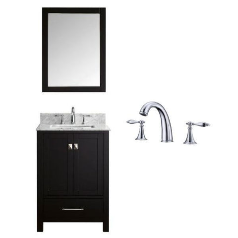 Image of Virtu Caroline Avenue 24" Espresso Single Bathroom Vanity w/ White Top GS-50024 GS-50024-WMSQ-ES-002