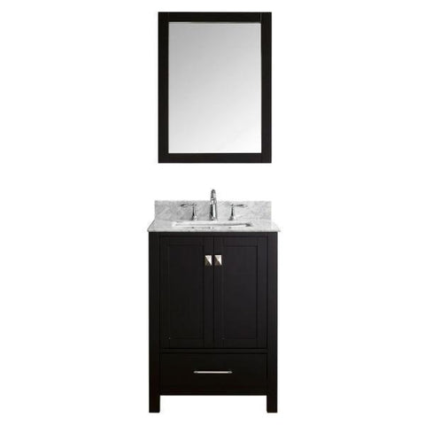 Image of Virtu Caroline Avenue 24" Espresso Single Bathroom Vanity w/ White Top GS-50024 GS-50024-WMSQ-ES