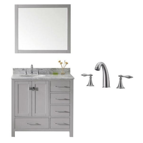 Image of Virtu Caroline Avenue 36″ Cashmere Bathroom Single Vanity w/ White Top GS-50036 GS-50036-WMRO-CG-001