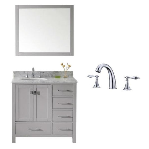 Image of Virtu Caroline Avenue 36″ Cashmere Bathroom Single Vanity w/ White Top GS-50036 GS-50036-WMRO-CG-002