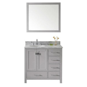Virtu Caroline Avenue 36″ Cashmere Bathroom Single Vanity w/ White Top GS-50036 GS-50036-WMRO-CG