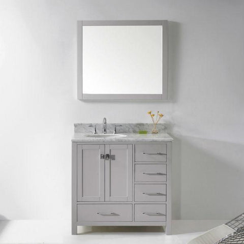 Image of Virtu Caroline Avenue 36″ Cashmere Bathroom Single Vanity w/ White Top GS-50036 GS-50036-WMRO-CG