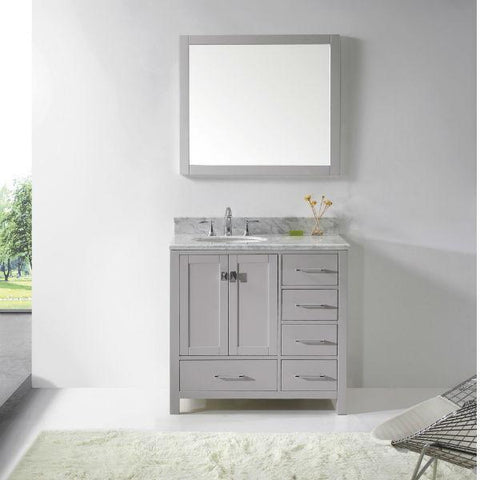 Image of Virtu Caroline Avenue 36″ Cashmere Bathroom Single Vanity w/ White Top GS-50036 GS-50036-WMRO-CG