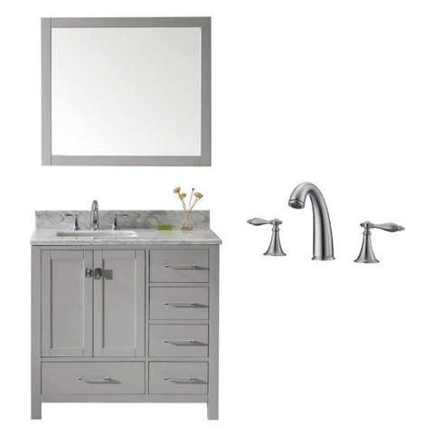 Image of Virtu Caroline Avenue 36″ Cashmere Bathroom Single Vanity w/ White Top GS-50036 GS-50036-WMSQ-CG-001