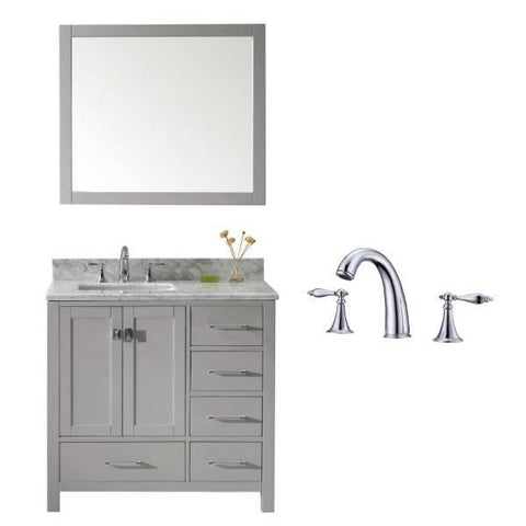 Image of Virtu Caroline Avenue 36″ Cashmere Bathroom Single Vanity w/ White Top GS-50036 GS-50036-WMSQ-CG-002