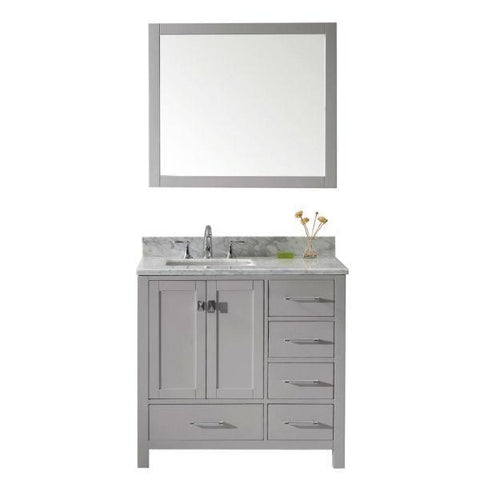 Image of Virtu Caroline Avenue 36″ Cashmere Bathroom Single Vanity w/ White Top GS-50036 GS-50036-WMSQ-CG
