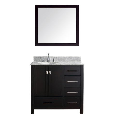Image of Virtu Caroline Avenue 36″ Espresso Bathroom Single Vanity w/ White Top GS-50036 GS-50036-WMRO-ES