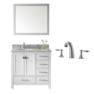 Virtu Caroline Avenue 36″ White Bathroom Single Vanity w/ White Top GS-50036