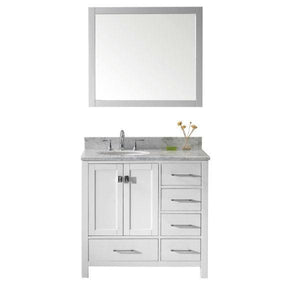 Virtu Caroline Avenue 36″ White Bathroom Single Vanity w/ White Top GS-50036 GS-50036-WMRO-WH