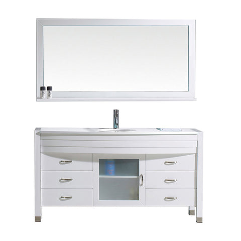 Image of Virtu USA Ava 61" Single Bathroom Vanity MS-5061-S-WH