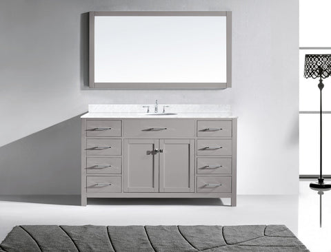 Image of Virtu USA Caroline 60" Single Bathroom Vanity MS-2060-WMRO-CG
