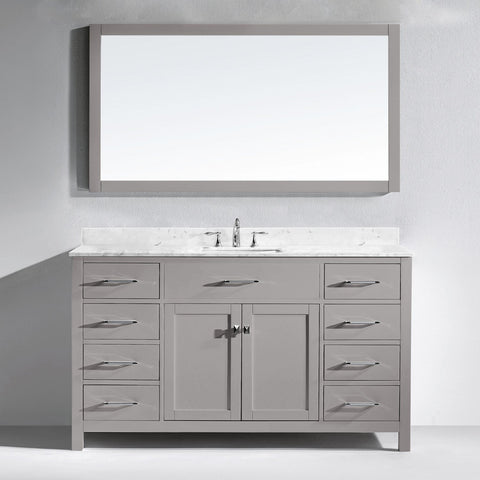 Image of Virtu USA Caroline 60" Single Bathroom Vanity MS-2060-WMRO-CG