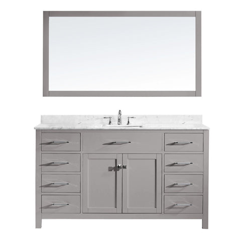 Image of Virtu USA Caroline 60" Single Bathroom Vanity MS-2060-WMSQ-CG
