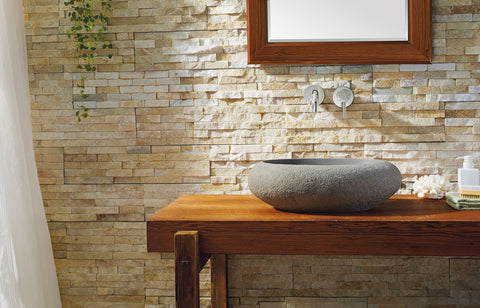 Image of Virtu USA Cora Natural Stone Bathroom Vessel Sink in Andesite Granite VST-2077-BAS