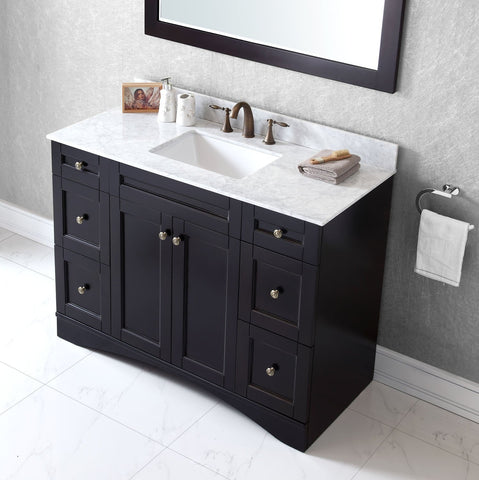 Image of Virtu USA Elise 48" Single Bathroom Vanity with Marble Top ES-32048-WMRO-GR