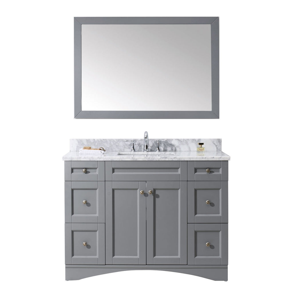 Virtu USA Elise 48" Single Bathroom Vanity with Marble Top ES-32048-WMSQ-GR