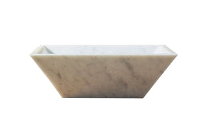 Virtu USA Helios Natural Stone Bathroom Vessel Sink in Bianco Carrara Marble VST-2045-BAS
