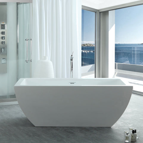 Image of Virtu USA Serenity 59" x 29.5" Freestanding Soaking Bathtub VTU-3659