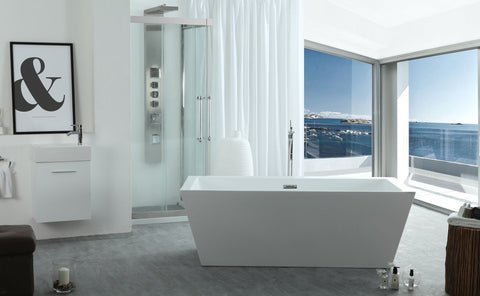 Image of Virtu USA Serenity 63" x 29.5" Freestanding Soaking Bathtub VTU-3263